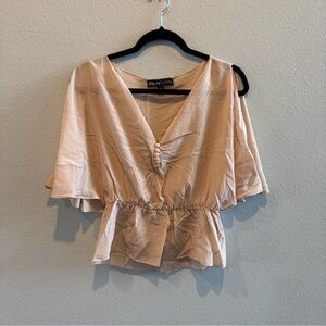 Elizabeth and James Blush V-Neck Blouse
